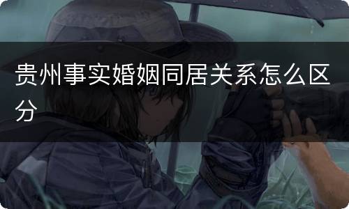 贵州事实婚姻同居关系怎么区分