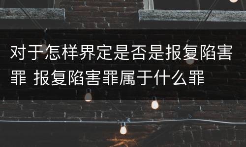 对于怎样界定是否是报复陷害罪 报复陷害罪属于什么罪