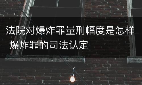法院对爆炸罪量刑幅度是怎样 爆炸罪的司法认定