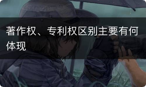 著作权、专利权区别主要有何体现