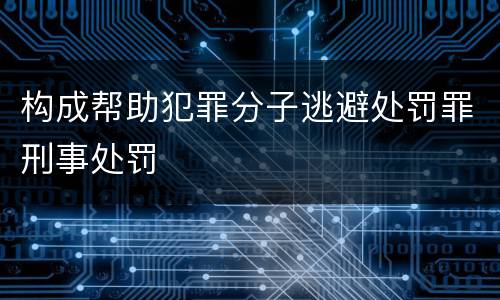 构成帮助犯罪分子逃避处罚罪刑事处罚