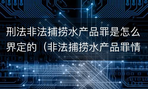 刑法非法捕捞水产品罪是怎么界定的（非法捕捞水产品罪情节严重的认定）