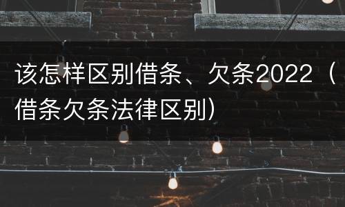 该怎样区别借条、欠条2022（借条欠条法律区别）