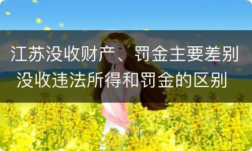 江苏没收财产、罚金主要差别 没收违法所得和罚金的区别