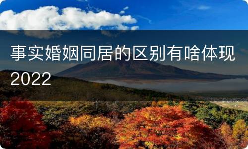 事实婚姻同居的区别有啥体现2022