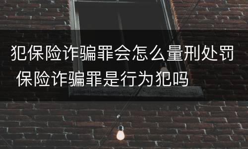 犯保险诈骗罪会怎么量刑处罚 保险诈骗罪是行为犯吗