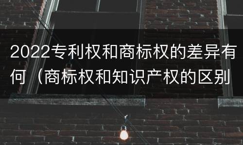 2022专利权和商标权的差异有何（商标权和知识产权的区别）