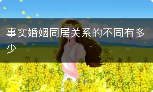 事实婚姻同居关系的不同有多少