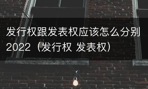 发行权跟发表权应该怎么分别2022（发行权 发表权）