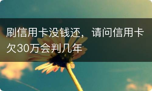 刷信用卡没钱还，请问信用卡欠30万会判几年