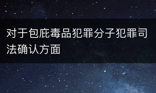 对于包庇毒品犯罪分子犯罪司法确认方面
