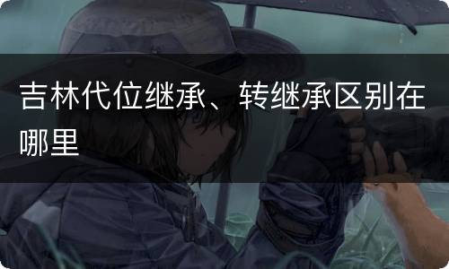 吉林代位继承、转继承区别在哪里
