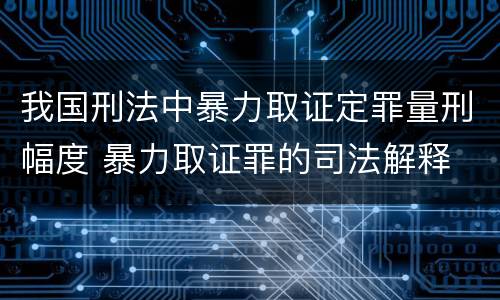 我国刑法中暴力取证定罪量刑幅度 暴力取证罪的司法解释