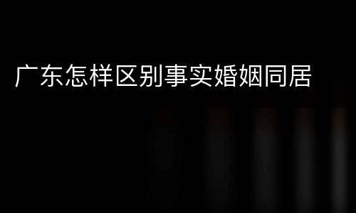 广东怎样区别事实婚姻同居