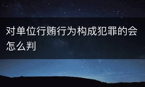 对单位行贿行为构成犯罪的会怎么判