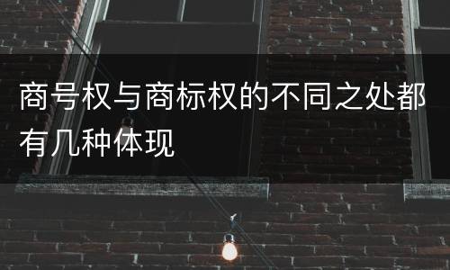 商号权与商标权的不同之处都有几种体现