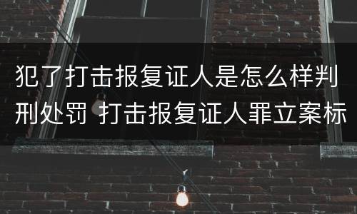 犯了打击报复证人是怎么样判刑处罚 打击报复证人罪立案标准