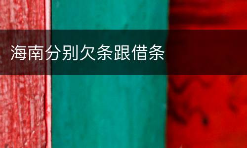 海南分别欠条跟借条