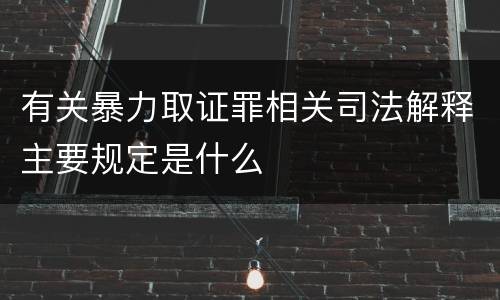 有关暴力取证罪相关司法解释主要规定是什么