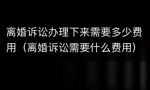离婚诉讼办理下来需要多少费用（离婚诉讼需要什么费用）