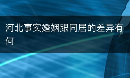 河北事实婚姻跟同居的差异有何