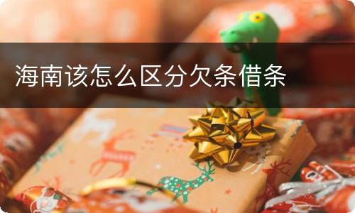 海南该怎么区分欠条借条