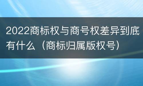2022商标权与商号权差异到底有什么（商标归属版权号）