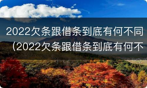 2022欠条跟借条到底有何不同（2022欠条跟借条到底有何不同呢）