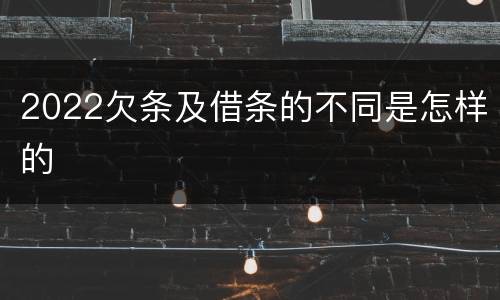 2022欠条及借条的不同是怎样的