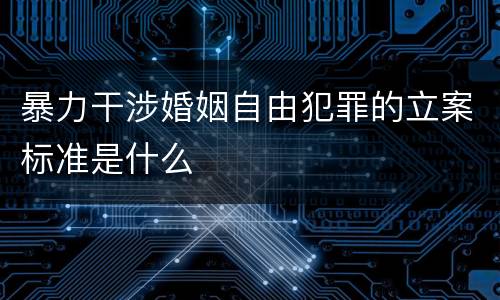 暴力干涉婚姻自由犯罪的立案标准是什么