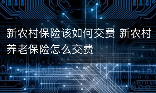 新农村保险该如何交费 新农村养老保险怎么交费