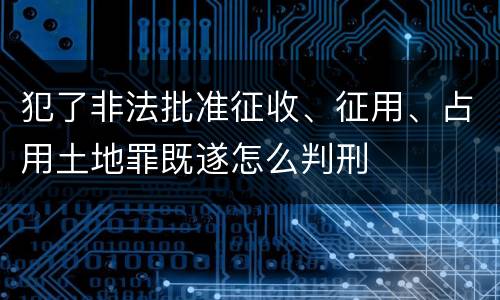 犯了非法批准征收、征用、占用土地罪既遂怎么判刑