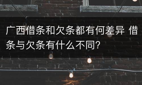 广西借条和欠条都有何差异 借条与欠条有什么不同?