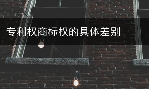 专利权商标权的具体差别