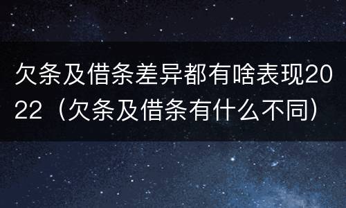 欠条及借条差异都有啥表现2022（欠条及借条有什么不同）