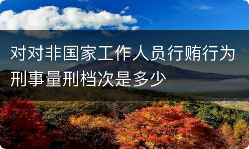对对非国家工作人员行贿行为刑事量刑档次是多少