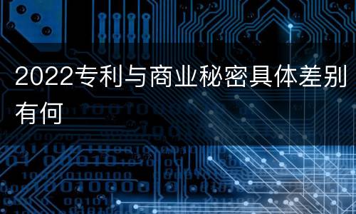 2022专利与商业秘密具体差别有何
