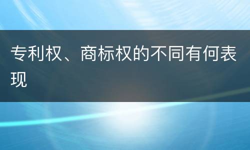 专利权、商标权的不同有何表现