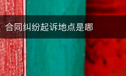合同纠纷起诉地点是哪
