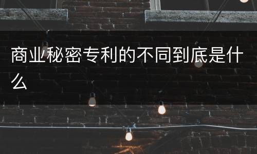商业秘密专利的不同到底是什么
