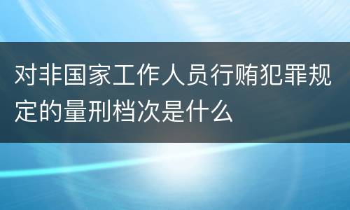 对非国家工作人员行贿犯罪规定的量刑档次是什么