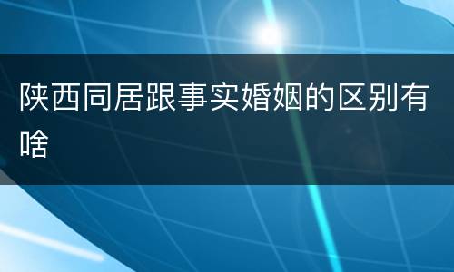 陕西同居跟事实婚姻的区别有啥