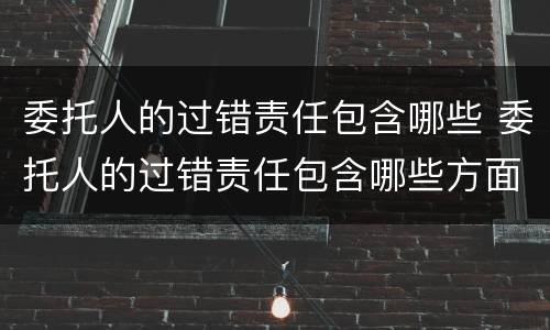 委托人的过错责任包含哪些 委托人的过错责任包含哪些方面