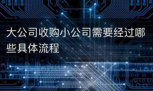 大公司收购小公司需要经过哪些具体流程