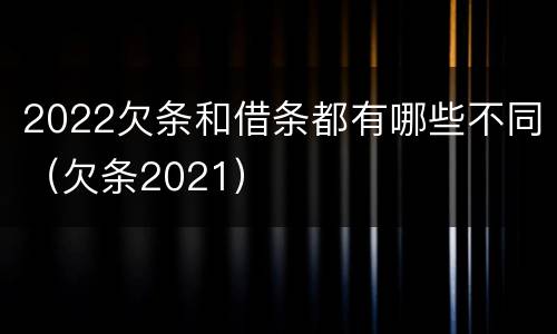 2022欠条和借条都有哪些不同（欠条2021）