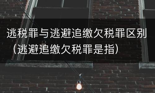 逃税罪与逃避追缴欠税罪区别（逃避追缴欠税罪是指）
