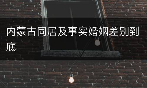 内蒙古同居及事实婚姻差别到底