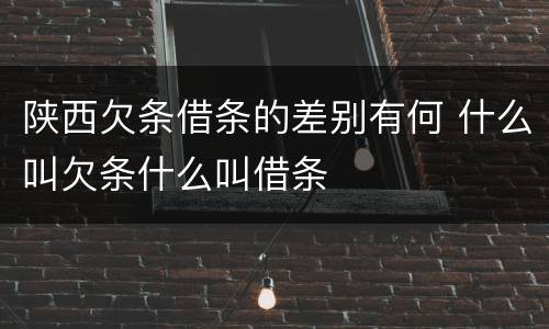 陕西欠条借条的差别有何 什么叫欠条什么叫借条