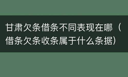 甘肃欠条借条不同表现在哪（借条欠条收条属于什么条据）