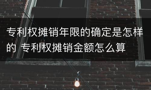 专利权摊销年限的确定是怎样的 专利权摊销金额怎么算